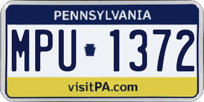PA license plate MPU1372