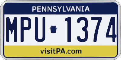 PA license plate MPU1374