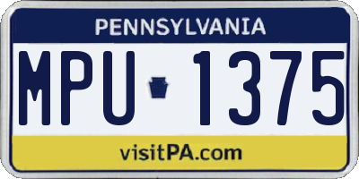 PA license plate MPU1375