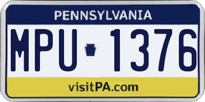 PA license plate MPU1376