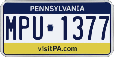 PA license plate MPU1377