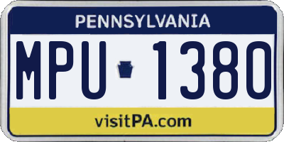 PA license plate MPU1380