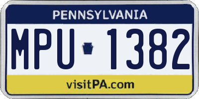 PA license plate MPU1382