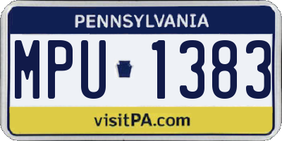PA license plate MPU1383