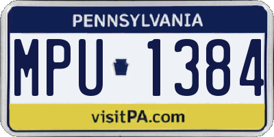 PA license plate MPU1384