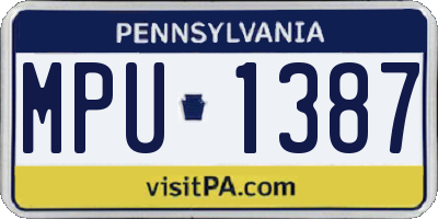 PA license plate MPU1387