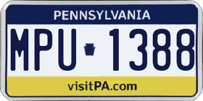 PA license plate MPU1388