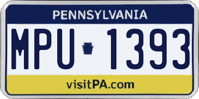 PA license plate MPU1393