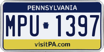 PA license plate MPU1397