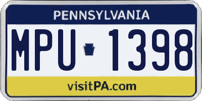 PA license plate MPU1398