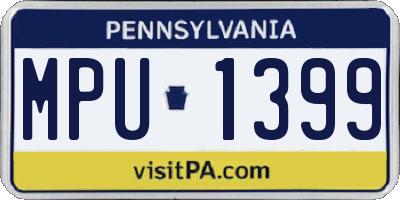 PA license plate MPU1399