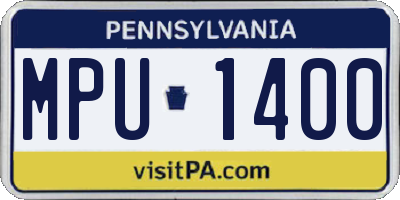PA license plate MPU1400
