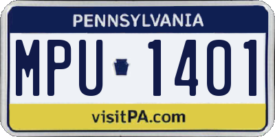PA license plate MPU1401