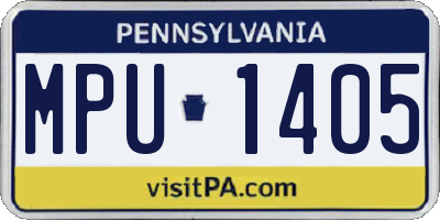 PA license plate MPU1405