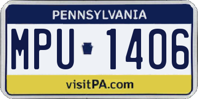 PA license plate MPU1406