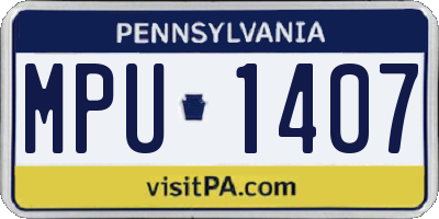 PA license plate MPU1407