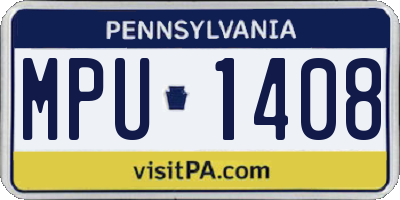 PA license plate MPU1408
