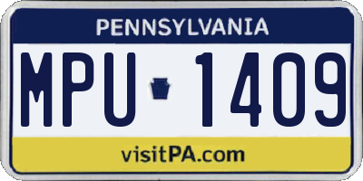 PA license plate MPU1409