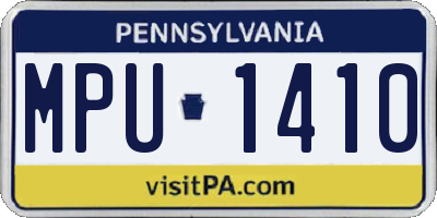 PA license plate MPU1410