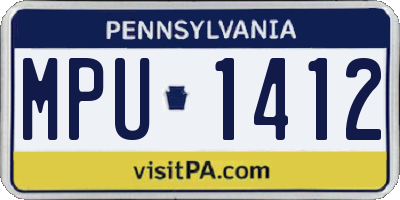 PA license plate MPU1412