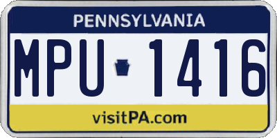 PA license plate MPU1416