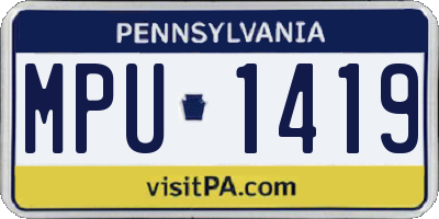 PA license plate MPU1419