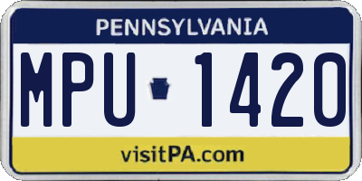 PA license plate MPU1420