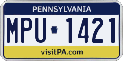 PA license plate MPU1421