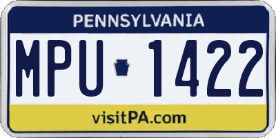 PA license plate MPU1422