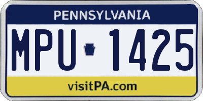 PA license plate MPU1425