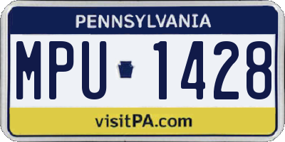 PA license plate MPU1428