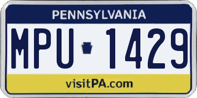 PA license plate MPU1429