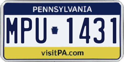 PA license plate MPU1431
