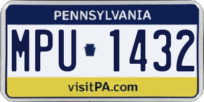 PA license plate MPU1432