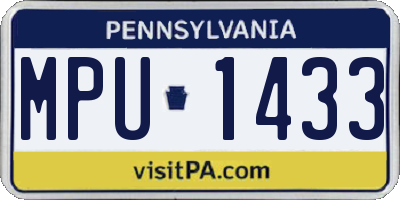 PA license plate MPU1433