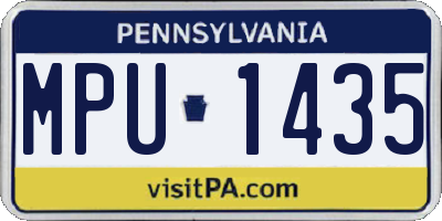 PA license plate MPU1435