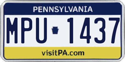 PA license plate MPU1437