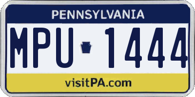 PA license plate MPU1444