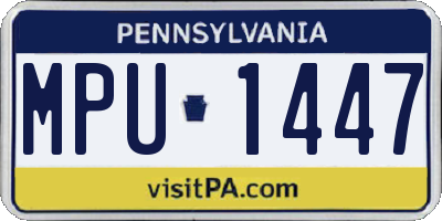 PA license plate MPU1447