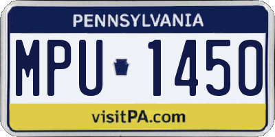 PA license plate MPU1450