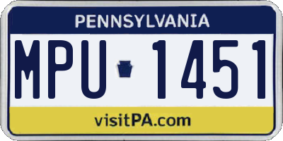 PA license plate MPU1451