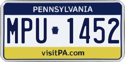 PA license plate MPU1452