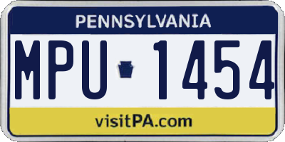 PA license plate MPU1454