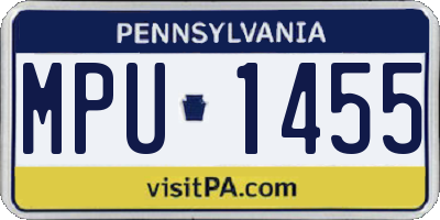 PA license plate MPU1455