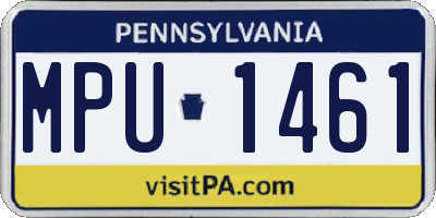PA license plate MPU1461