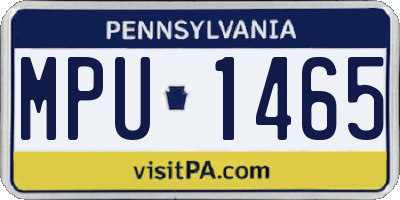 PA license plate MPU1465