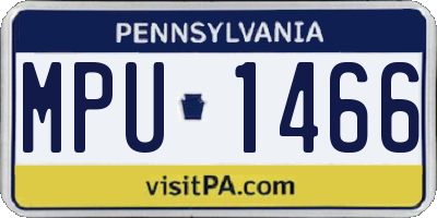 PA license plate MPU1466