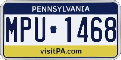 PA license plate MPU1468