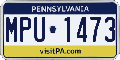 PA license plate MPU1473