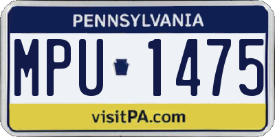 PA license plate MPU1475